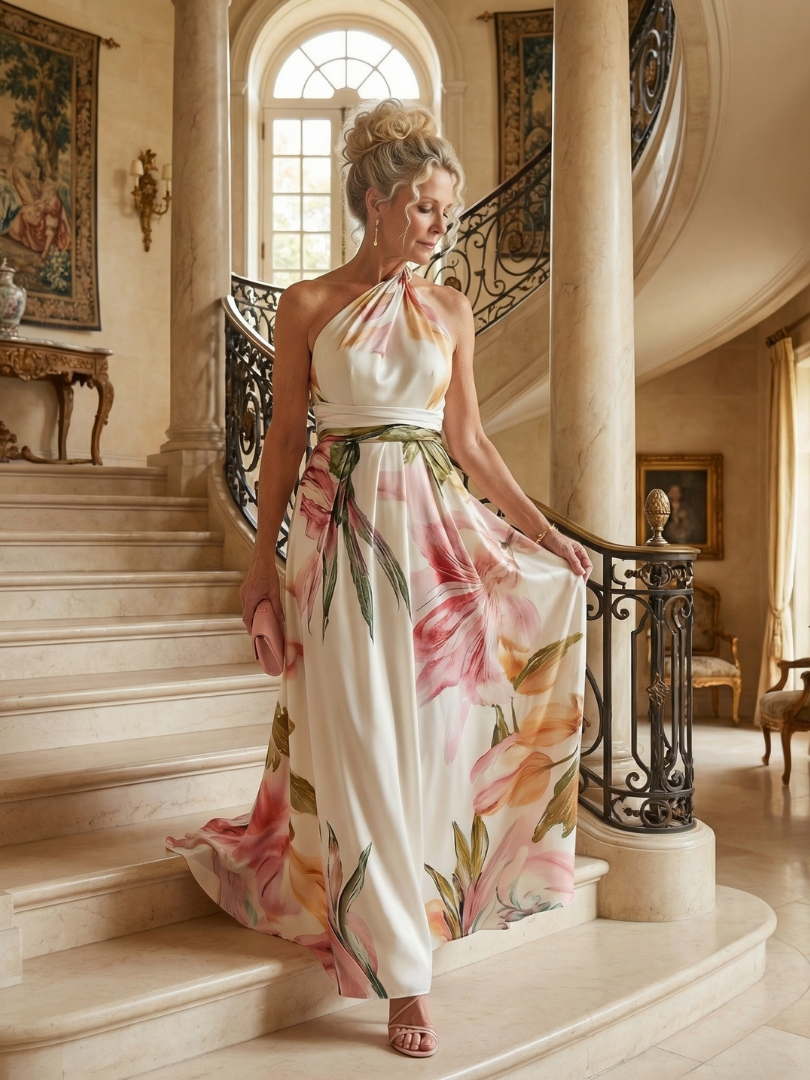 Amiel™ Light Floral Maxi Dress