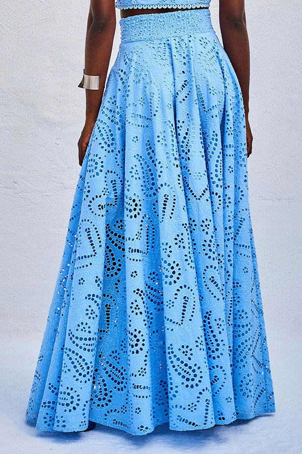 Larissa™ Embroidered Top & High-Waist Maxi Skirt Set