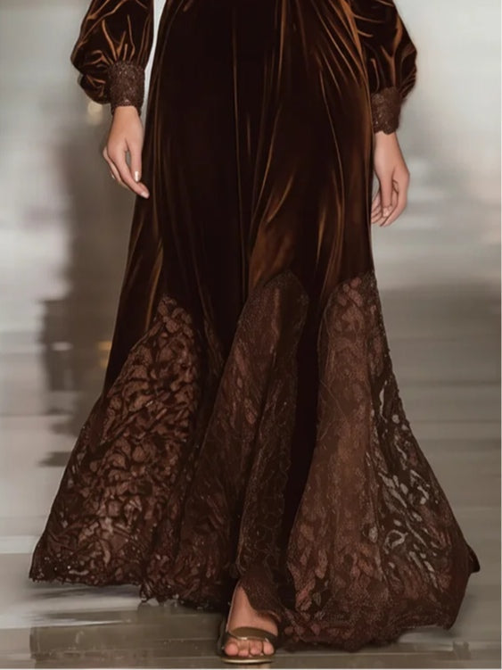 Serene™ Elegant Suede Maxi Dress