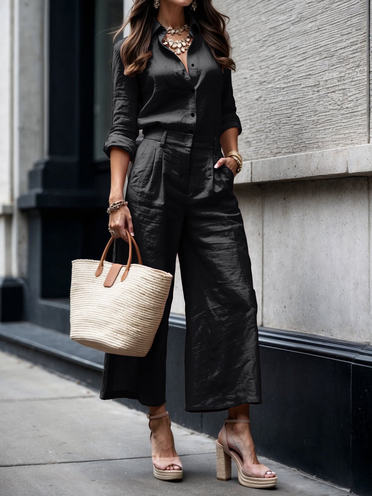 Nelle™ Elegant Shirt & Capri Set