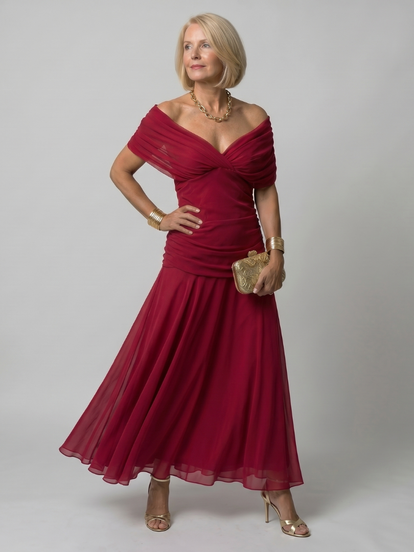 Calen™ Off Shoulder Flow Midi Dress