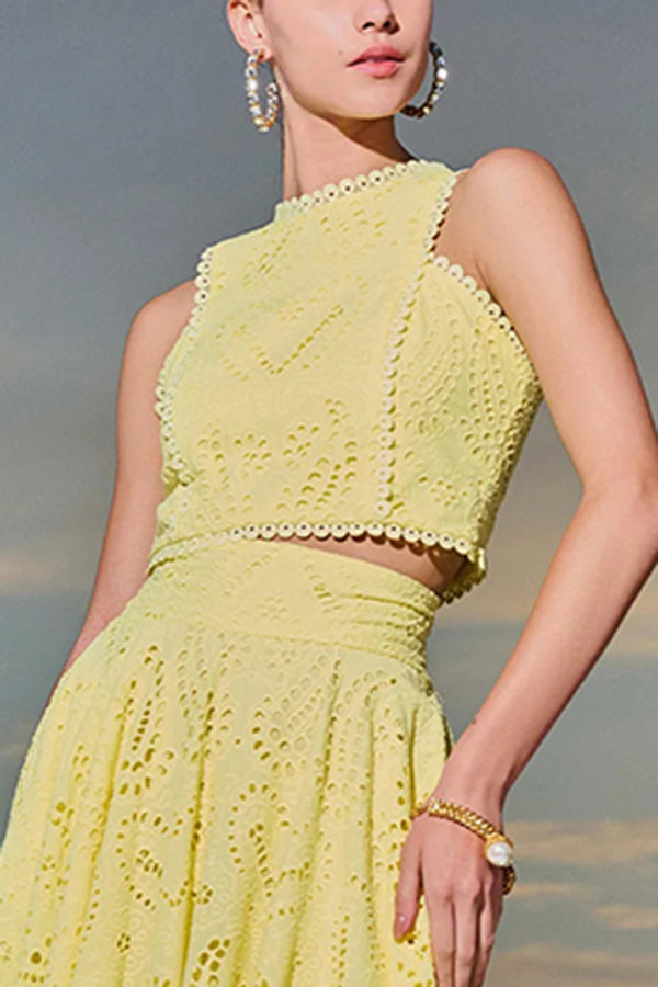 Larissa™ Embroidered Top & High-Waist Maxi Skirt Set